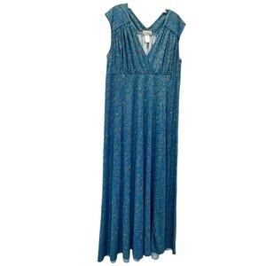 Karina Maxi Dress 2X Babydoll V Neck Summer Party Festival Flowy Comfort
